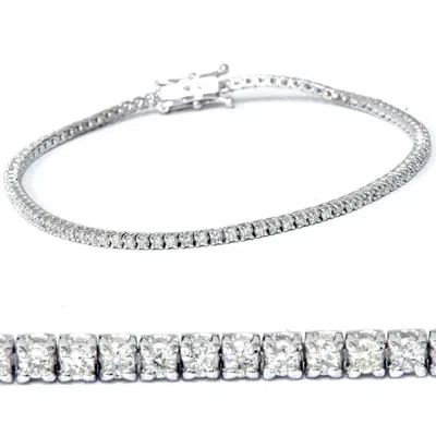 Pompeii3 2ct Diamond Tennis Bracelet 14k White Gold 7" In Silver