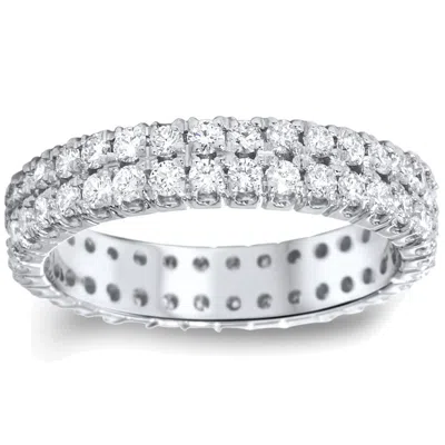 Pompeii3 2ct Double Row Diamond Eternity Ring 14k White Gold In Multi