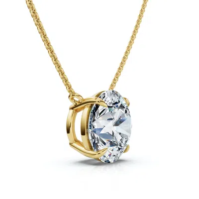 Pompeii3 2ct Floating Diamond Solitaire Pendant 14k Gold 18" Women's Necklace Lab Grown