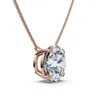 Pompeii3 1 1/2ct Floating Solitaire Diamond Pendant 14k Gold Women's 18" Chain Lab Grown In Burgundy