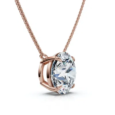 Pompeii3 2ct Floating Diamond Solitaire Pendant 14k Gold 18" Women's Necklace Lab Grown In Multi