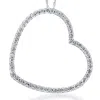 Pompeii3 2ct Heart Shaped Huge Diamond Pendant Necklace 10k White Gold In Multi