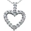 Pompeii3 2ct Huge Diamond Heart Pendant 14k White Gold In Multi