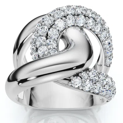 Pompeii3 2ct Interlocked Brittany Diamond Ring 10k Gold Lab Grown Right Hand Band