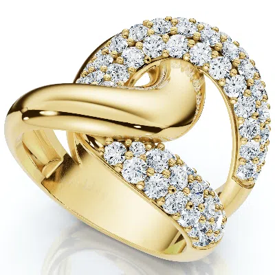 Pompeii3 2ct Interlocked Brittany Diamond Ring 10k Gold Lab Grown Right Hand Band In Multi