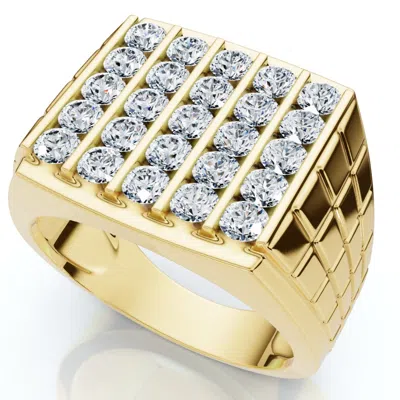 Pompeii3 2ct Men's Diamond Five-row Ring 10k Yellow Gold In Multi