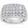 Pompeii3 2ct Men's Diamond Multi-row Ring 10k White Gold In Multi