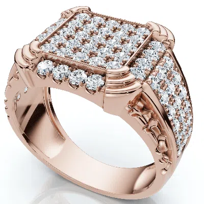 Pompeii3 2ct Men's Diamond Ring In 14k Gold Lab Grown In Brown
