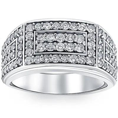 Pompeii3 2ct Men's Diamond Ring In 14k Gold Lab Grown In Silver
