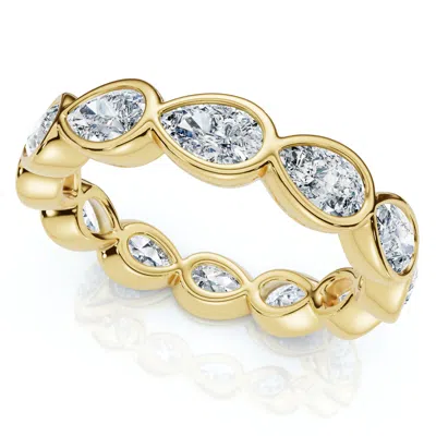 Pompeii3 2ct Pear Shape Bezel Diamond Eternity Wedding Ring 14kgold Or Platinum Lab Grown