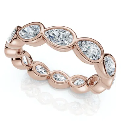 Pompeii3 2ct Pear Shape Bezel Diamond Eternity Wedding Ring 14kgold Or Platinum Lab Grown In Multi