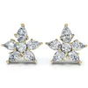 Pompeii3 2ct Pear Shape Cluster Diamond Earrings 14k Gold Lab Grown Women's In Silver
