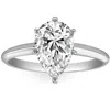 Pompeii3 2ct Platinum Pear Shape Diamond 6-prong Solitaire Engagement Ring Lab Grown In Silver