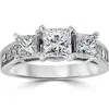 Pompeii3 2ct Princess Cut Engagement Enhanced Diamond Ring 14k White Gold In Multi