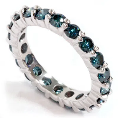 Pompeii3 2ct Prong Blue Diamond Eternity Ring 14k White Gold In Multi