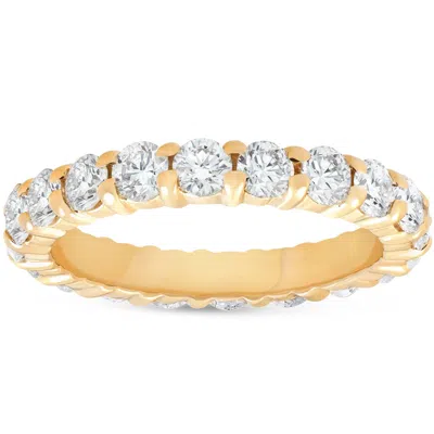 Pompeii3 2ct Prong Diamond Eternity Ring 14k Yellow Gold In Silver