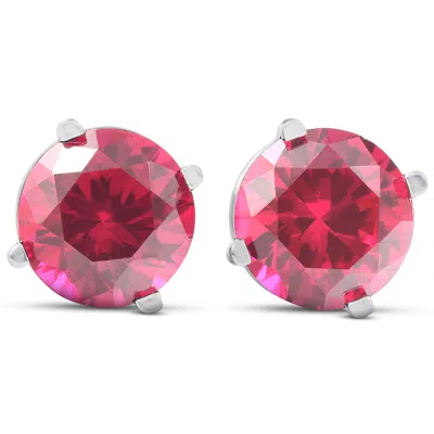 Pompeii3 2ct Ruby Studs 14k White Gold Womens Earrings In Multi