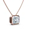 Pompeii3 2ct Solitaire Bezel Emerald Diamond East West Pendant 14k Gold Necklace Lab Grown In Multi