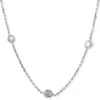 Pompeii3 2ct T. W. Round-cut Natural Diamond Bezel Station 18" Necklace 14k White Gold In Silver