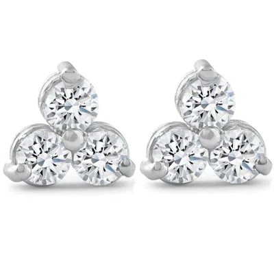 Pompeii3 2ct Three Stone Diamond Earrings 14k White Gold In Multi