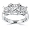 Pompeii3 2ct 3 Stone Princess Cut Real Diamond Engagement Ring 14k White Gold In Multi