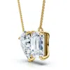 Pompeii3 2ct Toi Et Moi Pear And Emerald Diamond Pendant 14k Gold 18" Necklace Lab Grown In Gold