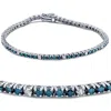 Pompeii3 2ct Treated Blue & White Diamond Tennis Bracelet 14k White Gold In Multi