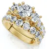 Pompeii3 2ct Tw 3-stone Diamond Engagement Wedding Ring Set 14k Gold Or Pt Lab Grown