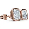 Pompeii3 2ct Tw Asscher Cut Bezel Diamond Studs 14k Gold Lab Grown In Multi
