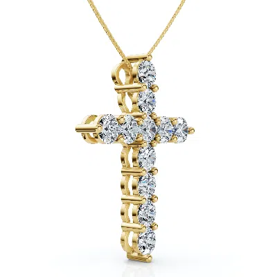 Pompeii3 2ct Tw Diamond Cross Women's Necklace 14k Gold Lab Grown 1" Tall
