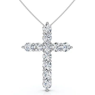 Pompeii3 2ct Tw Diamond Cross Women's Necklace 14k Gold Lab Grown In White