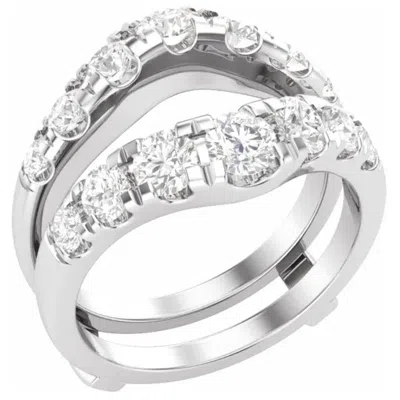Pompeii3 2ct Tw Diamond Wedding Guard Band Insert Engagement Ring 14k Gold Lab Grown In Silver