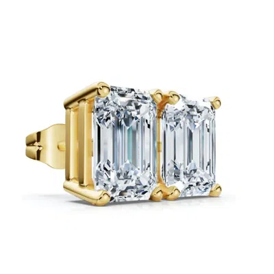 Pompeii3 2ct Tw Emerald Cut Diamond Studs 14k Gold Lab Grown In Multi