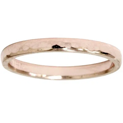Pompeii3 2mm 14k Rose Gold Hammered Stackable Wedding Band Size Selectable In Multi