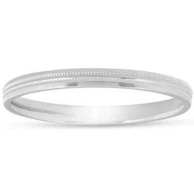 Pompeii3 2mm 14k White Gold Milgrain Wedding Band Ring Brand Size Selectable In Multi
