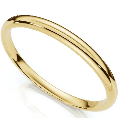 Pompeii3 2mm 14k Yellow Gold Comfort Fit Plain Wedding Band Size Selectable In Pink