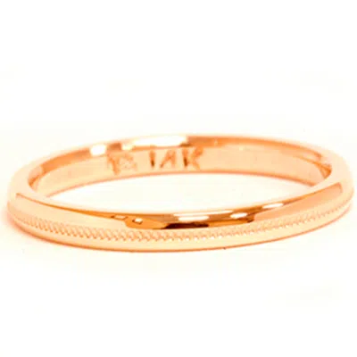 Pompeii3 2mm 14k Yellow Gold Milgrain Polished Wedding Band Ring Size Selectable In Multi