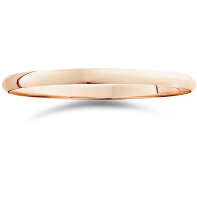 Pompeii3 2mm Dome High Polished Wedding Band 10k Rose Gold In Multi