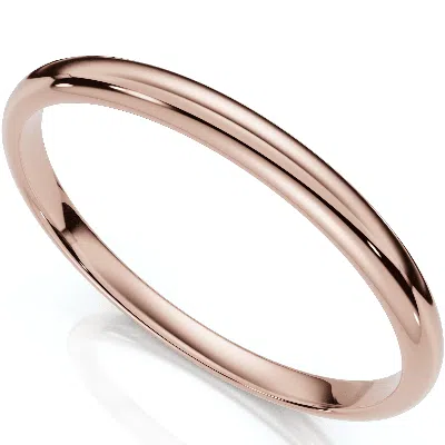 Pompeii3 2mm Dome High Polished Wedding Band 14k Rose Gold Size Selectable In Multi