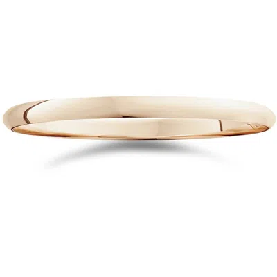 Pompeii3 2mm Dome High Polished Wedding Band 14k Rose Gold Size Selectable In Multi
