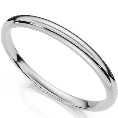 Pompeii3 2mm Dome High Polished Wedding Band 14k White Gold Size Selectable In Purple