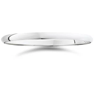 Pompeii3 2mm Dome High Polished Wedding Band 14k White Gold Size Selectable In Multi