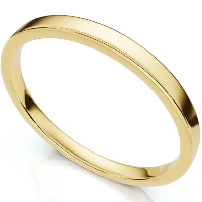 Pompeii3 2mm Flat High Polished Wedding Band 14k Rose Gold Size Selectable