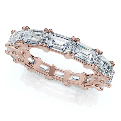 Pompeii3 3 - 6 Ct East West Emerald Cut Diamond Eternity Wedding Ring 14k Gold Lab Grown In Multi