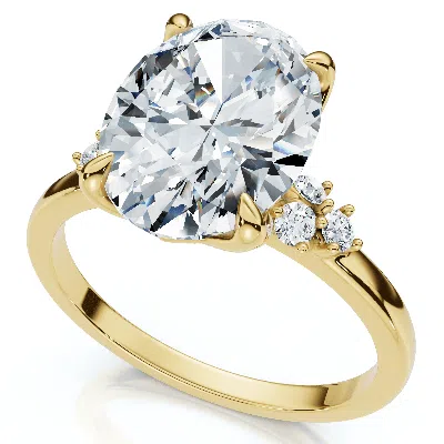 Pompeii3 3 1/10ct Oval Carlie Diamond Engagement Ring 14k Gold Or Platinum Lab Grown In Green