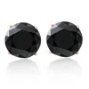 Pompeii3 3 1/2 Ct Tw (8mm) Round Black Moissanite Studs 14k Yellow Gold In Black