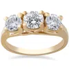 Pompeii3 3 1/2ct 3-stone Engagement Ring 14k Yellow Gold In Silver
