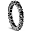 Pompeii3 3 1/2ct Black Diamond Black Gold Eternity Stackable Ring Size Selectable In Black