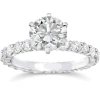 Pompeii3 3 1/2ct Clarity Enhanced Diamond Eternity Engagement Ring 14k Round Cut White Gold In Multi