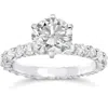 Pompeii3 3 1/2ct Clarity Enhanced Diamond Eternity Engagement Ring 14k Round Cut White Gold In Silver